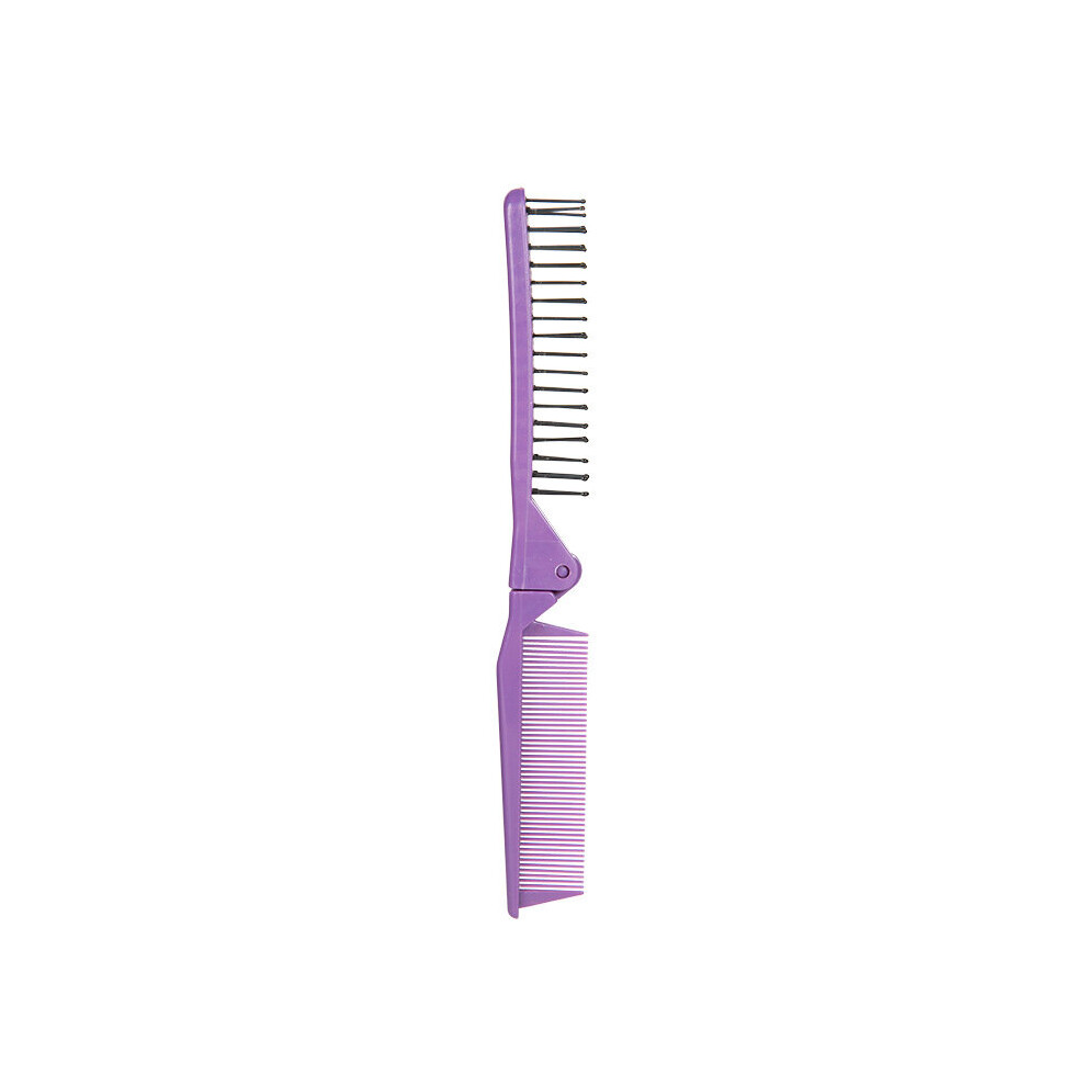 Dechoicelife Unisex Purple (A-) Portable Pocket Hair Comb Hair Straightener Brush Folding Combs Anti-Static Hair Brush For Women Hairdressing Hair Styling Tools
