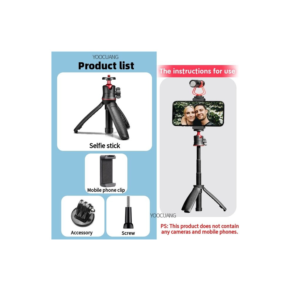 (A-B) For Gopro Mini Selfie Stick Tripod Tabletop Stand For Gopro Hero 11 10 9 Insta360 Dji With Ball Head Extendable Handle Monopods 4855008121785