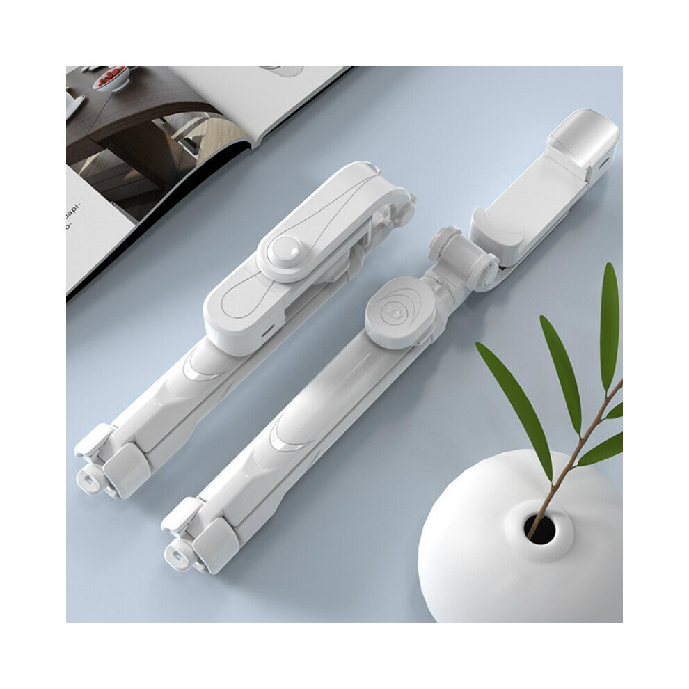 (A-) Bluetooth Selfie Stick Mobile Phone Holder Retractable Portable Multifunctional Mini Tripod With Wireless Remote Shutter White 4852056953962