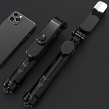 (a-Black) Bluetooth Selfie Stick Mobile Phone Holder Retractable Portable Multifunctional Mini Tripod With Wireless Remote Shutter