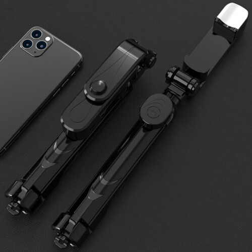 (a-Black) Bluetooth Selfie Stick Mobile Phone Holder Retractable Portable Multifunctional Mini Tripod With Wireless Remote Shutter