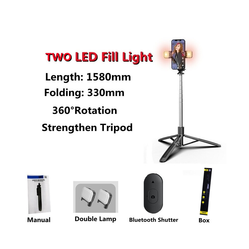 (A-2 With Box) L05 Selfie Stick 149Cm Extended Tooth Selfie Stick Stable Camera Stand Tripod Remote Control Selfie Stick Aluminum Alloy Light/Blue 4855008118815