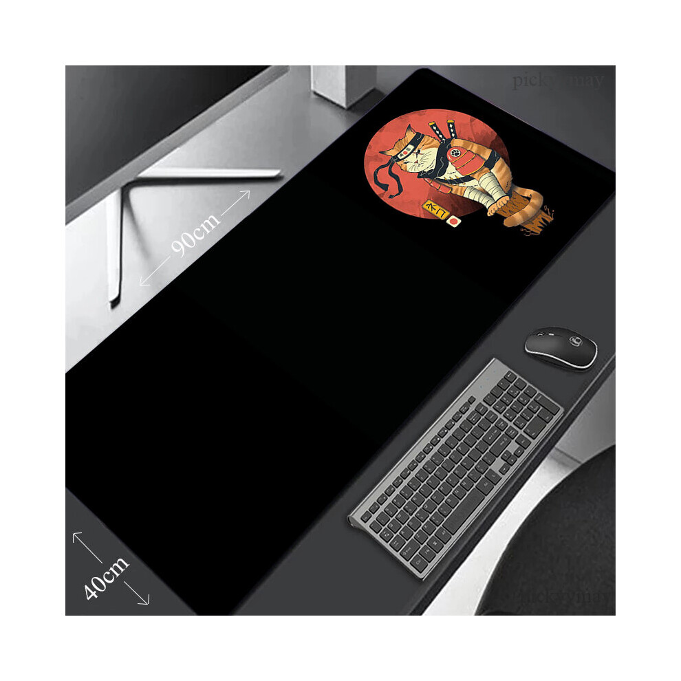 (A-Neko Ramen (19) 400X700x3mm) Samurai Cat Large Mouse Pad 100X50cm Big Computer Mousepads Gaming Mousepad Big Keyboard Mat Gamer Mouse Pads Desk Mat 4855357987643