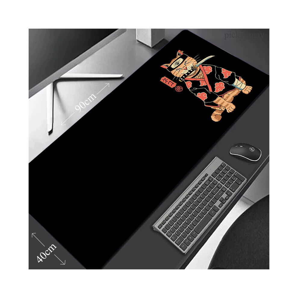 (A-Neko Samurai (1) 400X800x3mm) Samurai Cat Large Mouse Pad 100X50cm Big Computer Mousepads Gaming Mousepad Big Keyboard Mat Gamer Mouse Pads Desk Ma 4855357987834