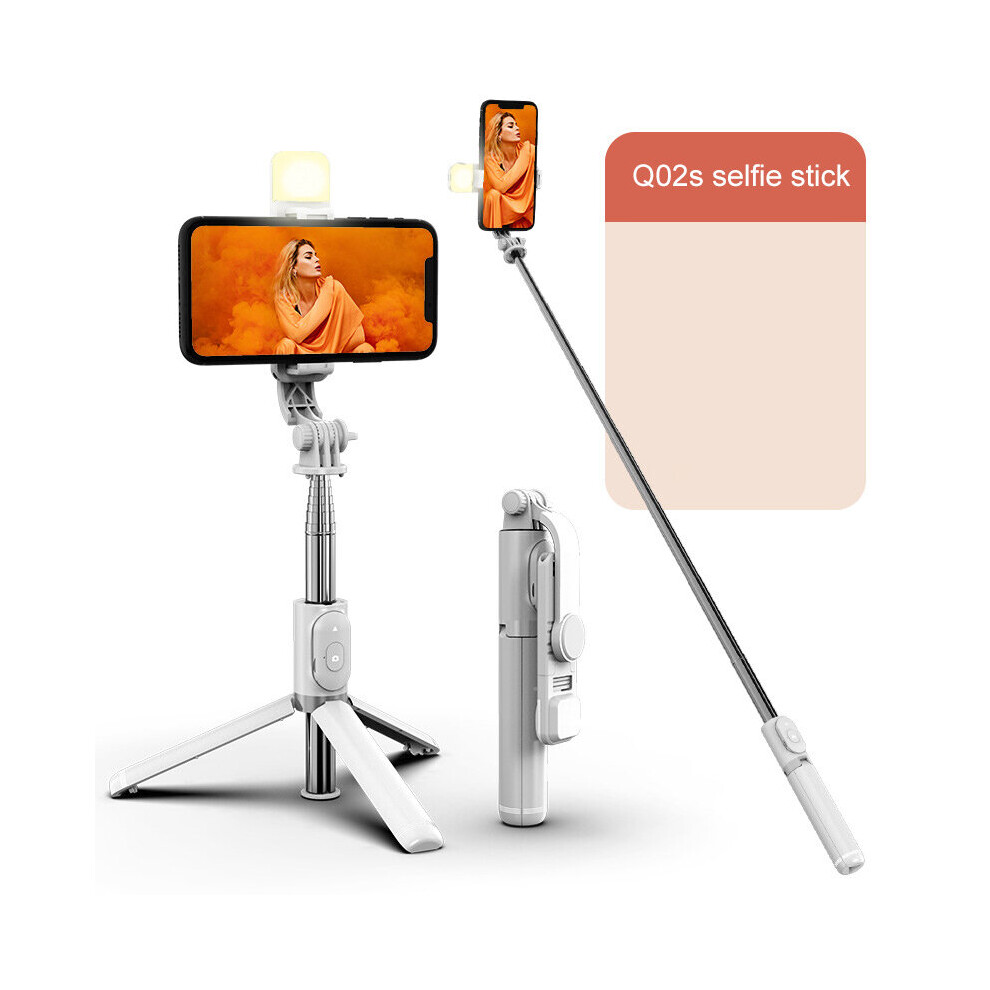 (A-) Collapsible Mobile Selfie Stick Tripod Q02s With Fill 3 In 1 Extendable Camera Selfie Stick With Remote White/Light 4855008123826