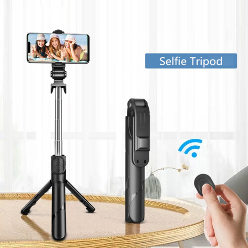 (a-Whitewith fill light) 2023 NEW Bluetooth Wireless Selfie Stick with fill light Mini Tripod Extendable Monopod  Remote shutter For IOS Android phone 2