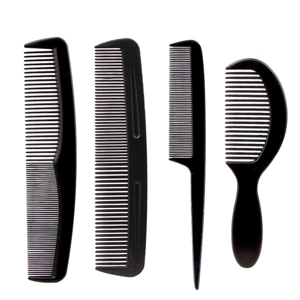Dechoicelife (A-01-1 Set-4 Pieces) New Arrivals 7Pcs/Set Black Barber Accessories Set Detangling Hair Brush Styling Hot Comb Straightener High Quality Hair Combs