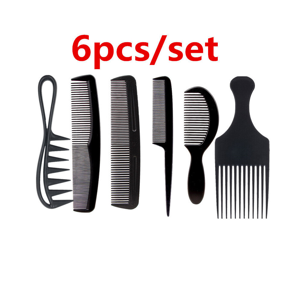 Dechoicelife (A-16-1 Set-6 Pieces) New Arrivals 7Pcs/Set Black Barber Accessories Set Detangling Hair Brush Styling Hot Comb Straightener High Quality Hair Combs