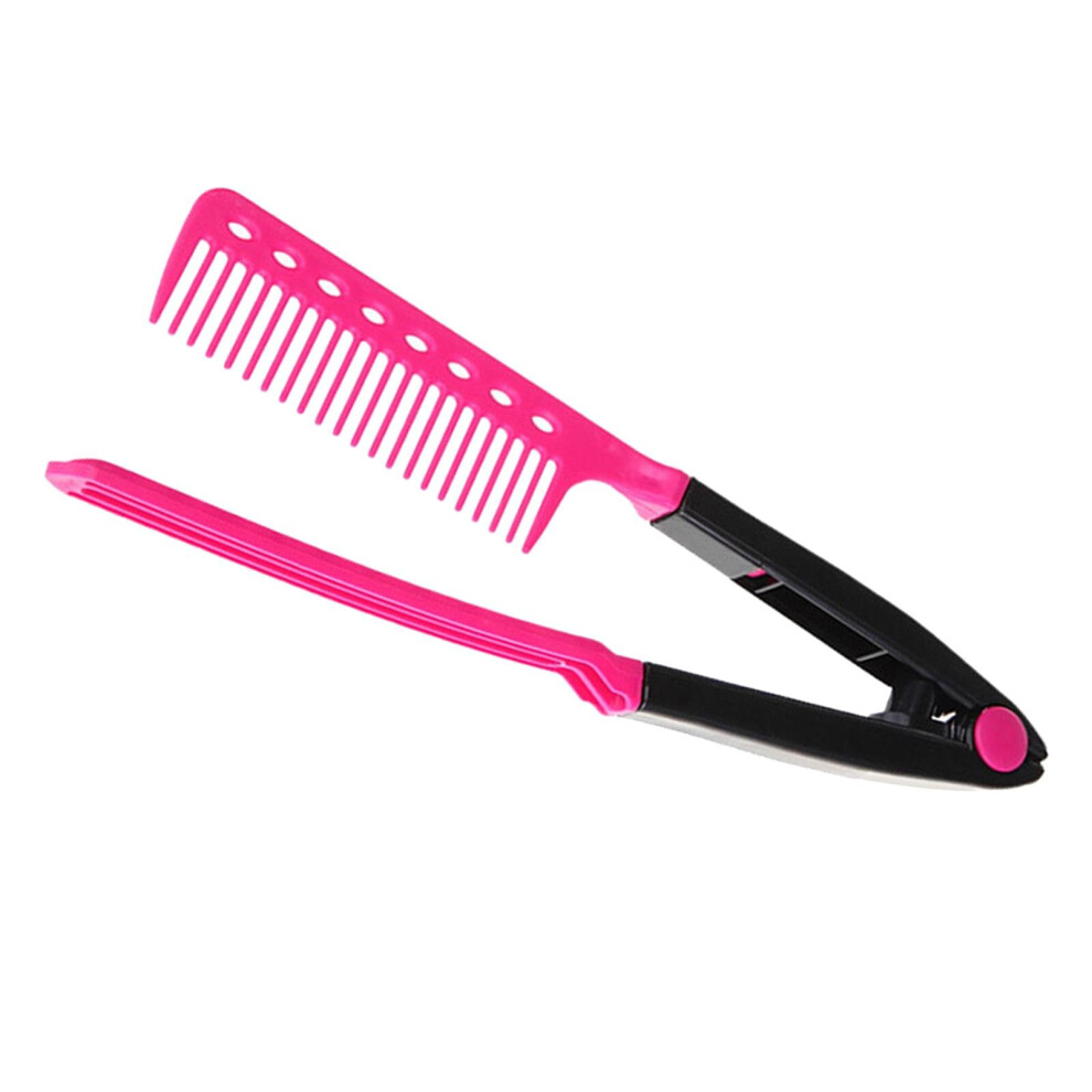 Dechoicelife Unisex Not,Specified V Shaped Hair Straightener Comb Fashion With A Firm Grip Flat Iron Comb For Straight Hair