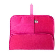 (a-Rose red) Woman Travel Hair Straightener Storage Bag Grey/ Rose Red Color Heat-Resistant Pad Portable Heat Resistant Bag Storage Bag
