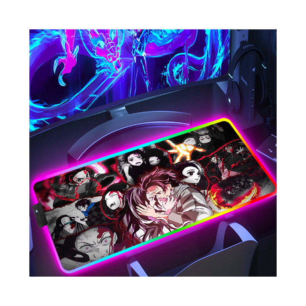 (A-Fh003314 350X600x3mm) Mouse Gaming Pad Demon Slayer Computer Mat Mousepad Rgb Anime Accessories Laptop Gamer Desk Carpet Deskpad Pc Keyboard Table 4855357774687