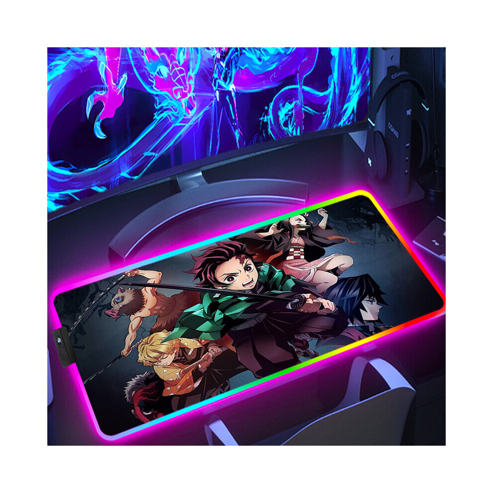 (A-Fh003319 350X600x3mm) Mouse Gaming Pad Demon Slayer Computer Mat Mousepad Rgb Anime Accessories Laptop Gamer Desk Carpet Deskpad Pc Keyboard Table 4855357775080
