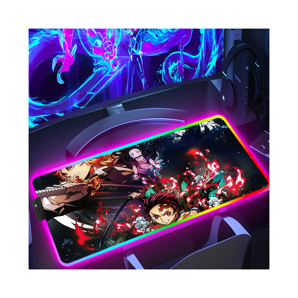 (A-Fh003324 350X600x3mm) Mouse Gaming Pad Demon Slayer Computer Mat Mousepad Rgb Anime Accessories Laptop Gamer Desk Carpet Deskpad Pc Keyboard Table 4855357775486