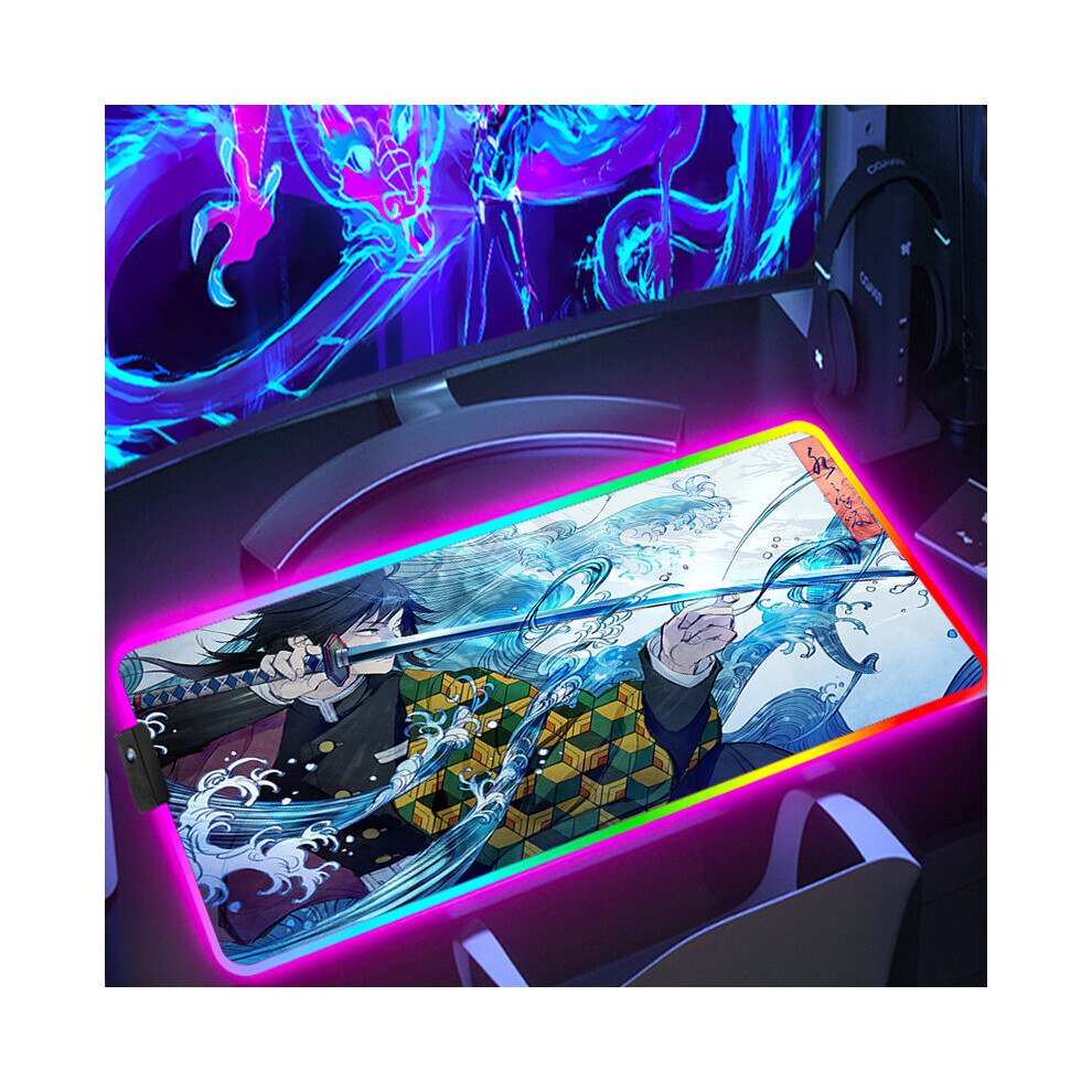 (A-Fh003317 350X600x3mm) Mouse Gaming Pad Demon Slayer Computer Mat Mousepad Rgb Anime Accessories Laptop Gamer Desk Carpet Deskpad Pc Keyboard Table 4855357774922