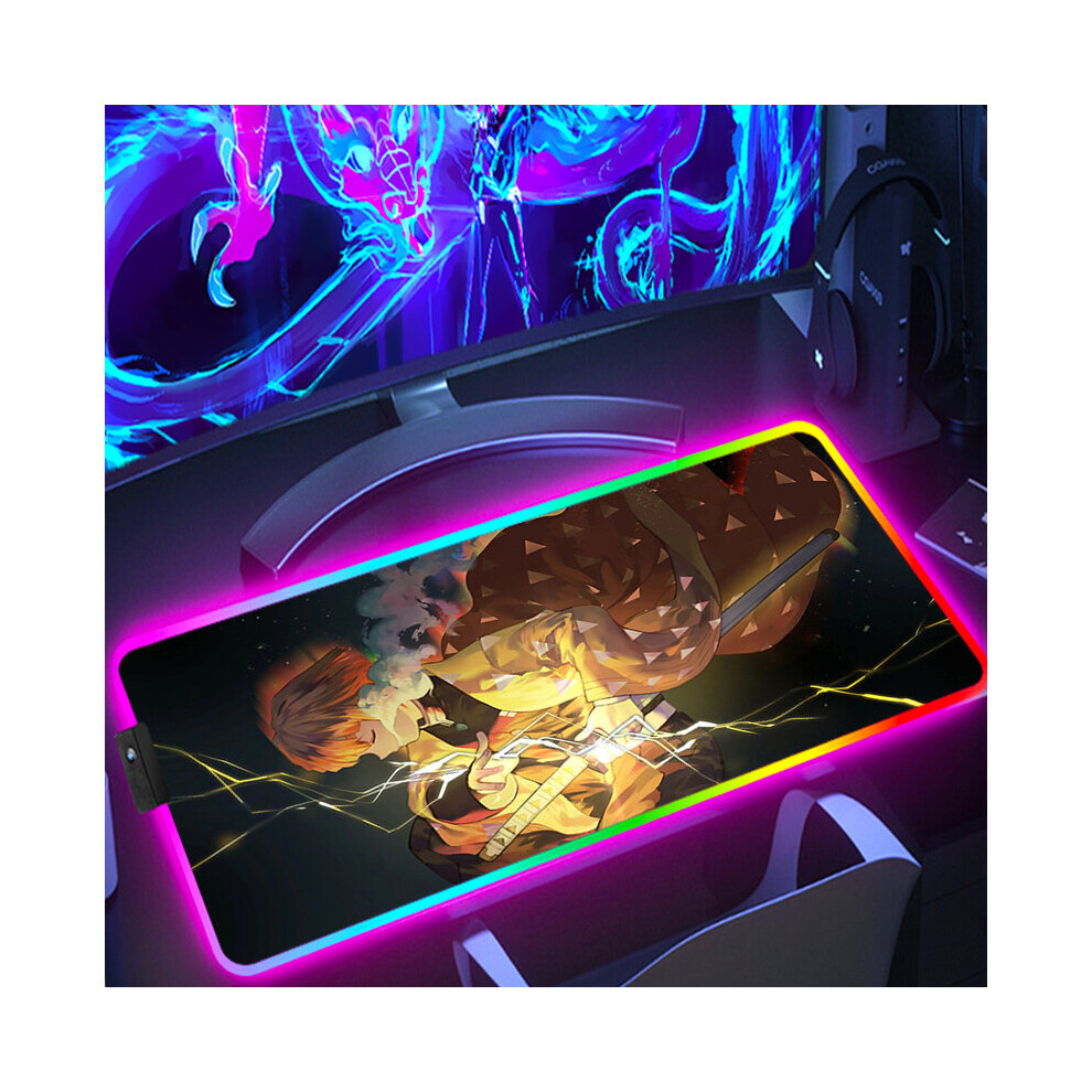 (A-Fh003321 400X900x3mm) Mouse Gaming Pad Demon Slayer Computer Mat Mousepad Rgb Anime Accessories Laptop Gamer Desk Carpet Deskpad Pc Keyboard Table 4855357775264
