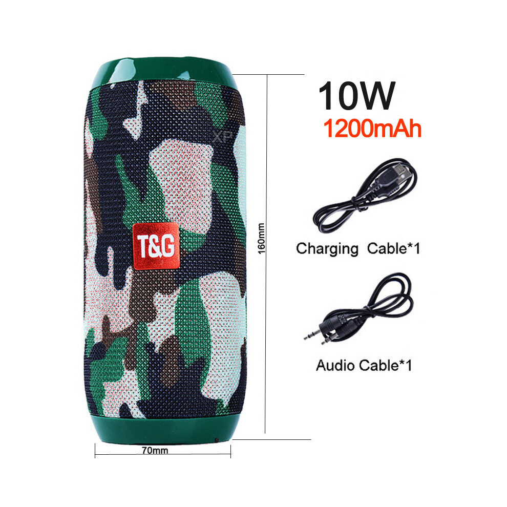 (A-Camouflage) Portable Speaker Wireless Bluetooth-Compatible Column Waterproof Outdoor Usb Aux Tf Fm Radio Subwoofer Loudspeaker Caixa De Som 4851195389229