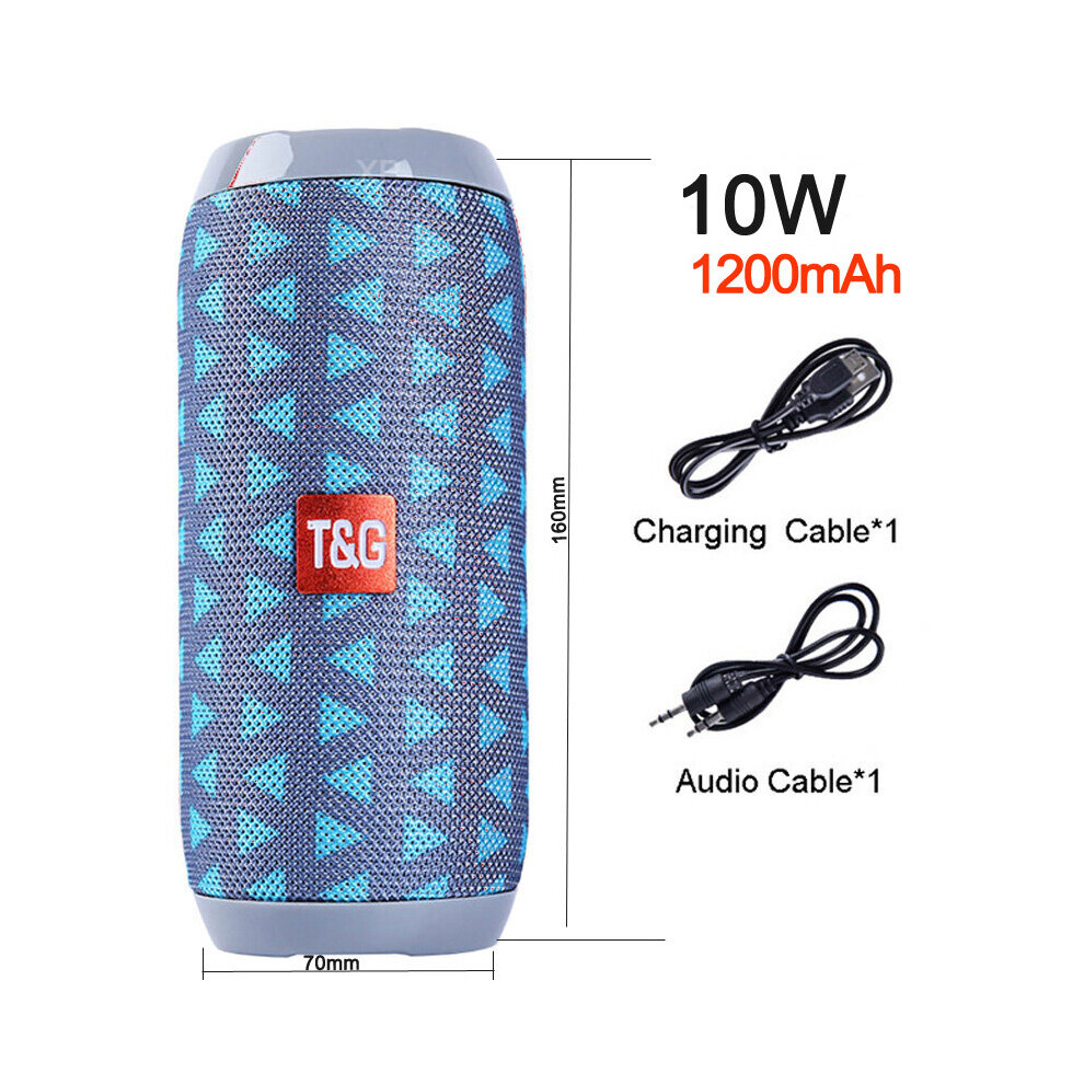 (A- Blue) Portable Speaker Wireless Bluetooth-Compatible Column Waterproof Outdoor Usb Aux Tf Fm Radio Subwoofer Loudspeaker Caixa De Som Gray/Blue 4851195389236