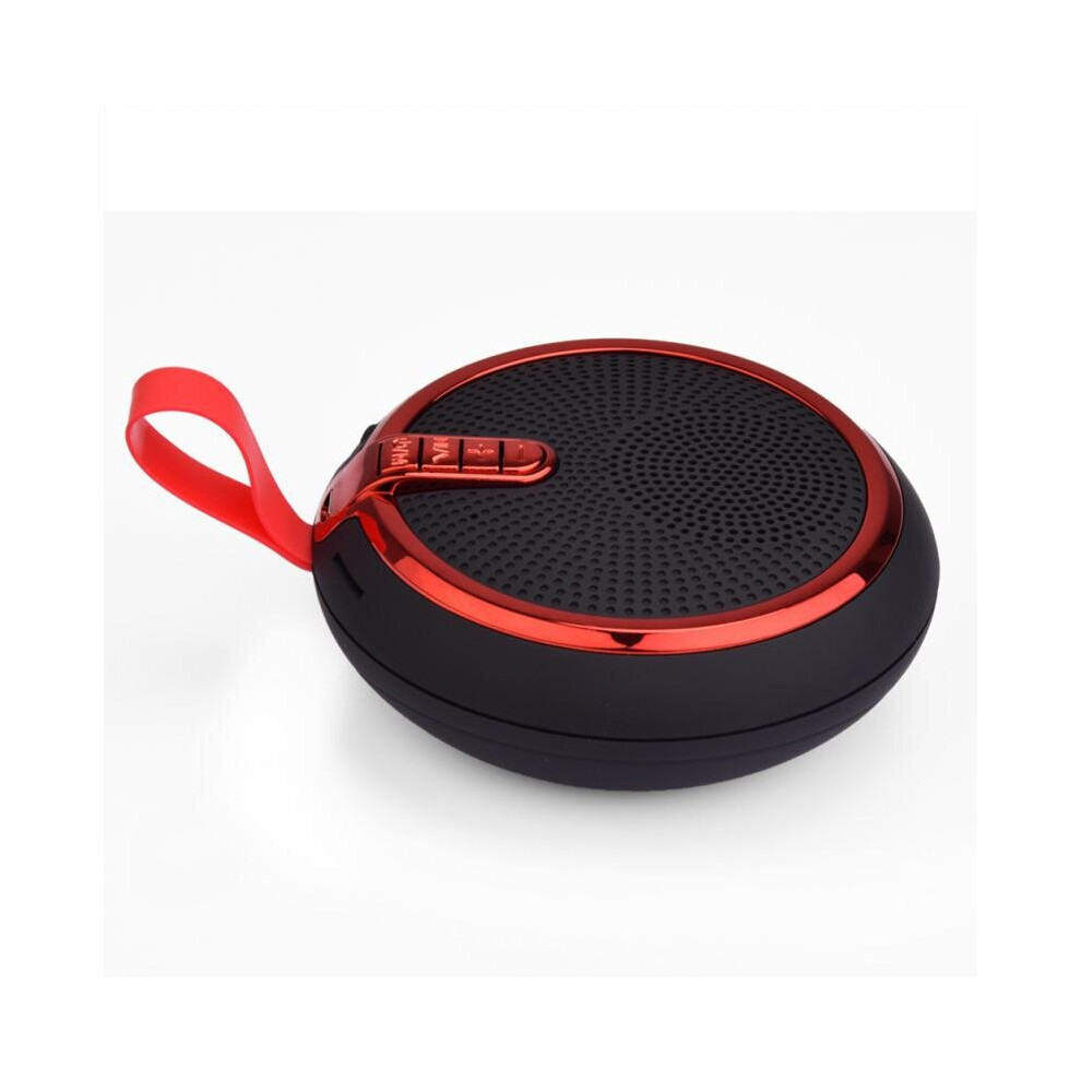 (A- 1") Portable Bluetooth-Compatibl Wireless Speaker Mini Outdoor Loudspeaker Wireless Column 3D Stereo Music Surround Bass Box Colour Red 4851195406308