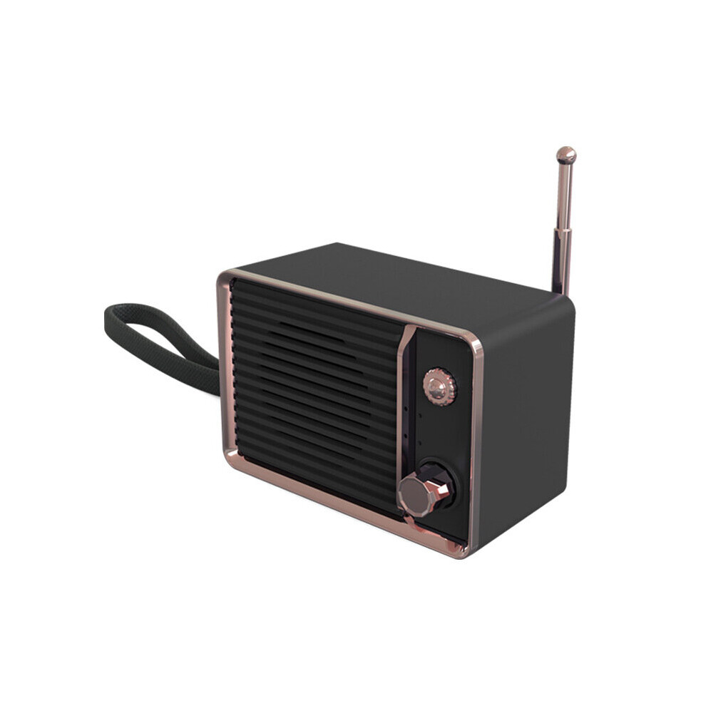 (A- Speaker) Retro Mini Portable Bluetooth 5.0 Speaker Wireless Loudspeaker Sound System Stereo Music Surround Subwoofer Tf Aux Caixa De Som Black 4851195414006