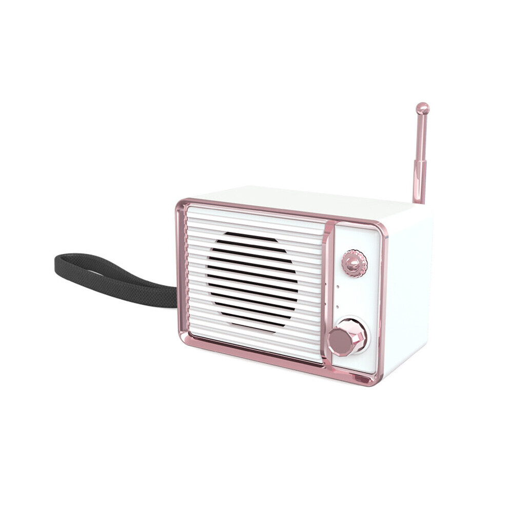 (A- Speaker) Retro Mini Portable Bluetooth 5.0 Speaker Wireless Loudspeaker Sound System Stereo Music Surround Subwoofer Tf Aux Caixa De Som White 4851195414044