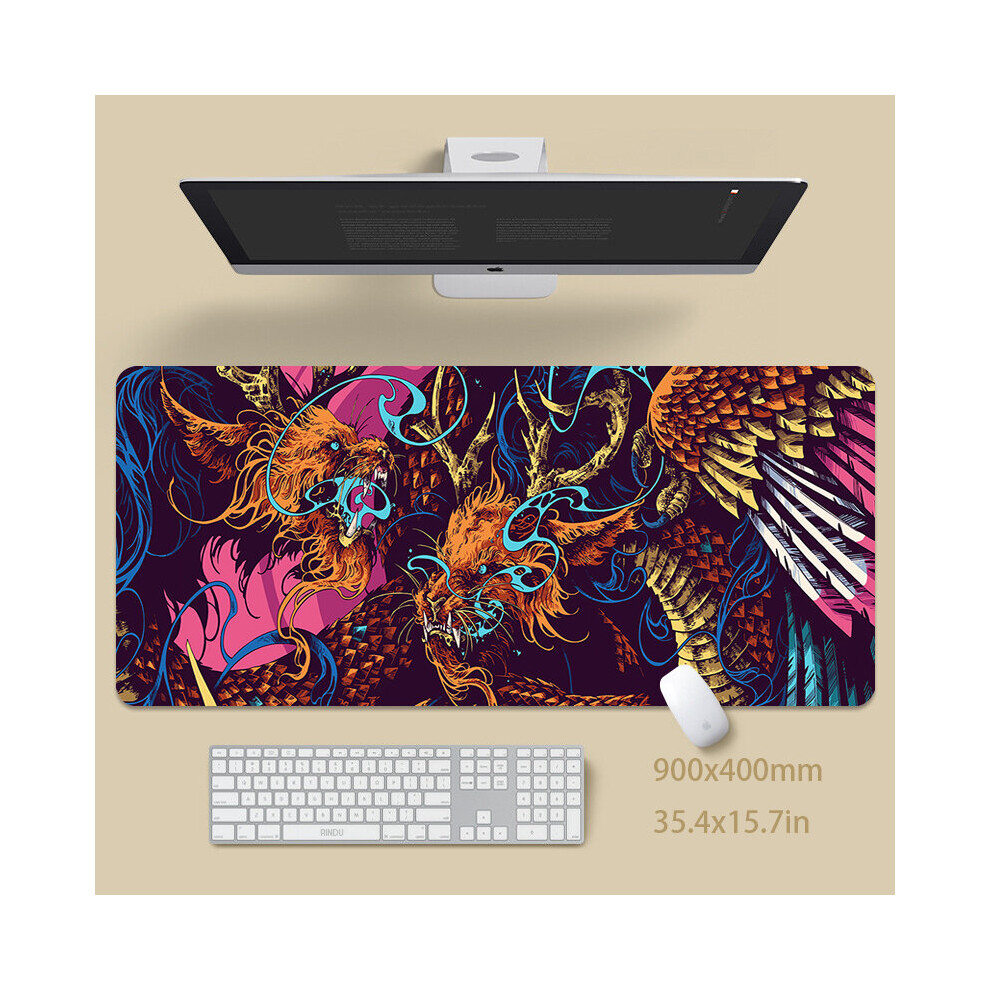 (A-Chinese Dragon (2) 1000X500x3mm) Dragon Table Mat Gamer Mousemats Mouse Pad Office Desk Pad Large Mouse Mat Big Mousepad Keyboard Mat Mousepads For 4855357951439