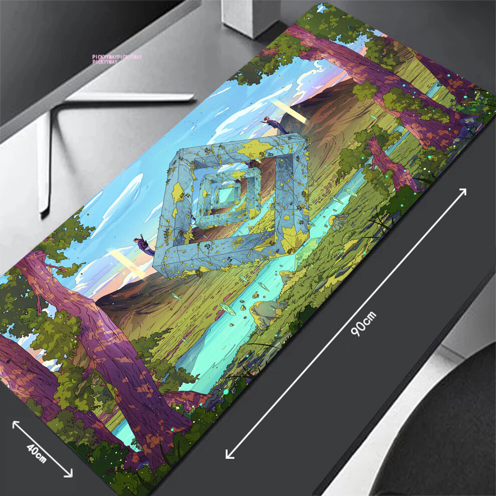 (A- 400X700x2mm) Bright Colors Mouse Pads Gaming Mousepad Gamer Mouse Mat Keyboard Mats Desk Pad Chinese Style Mousepads Xxl 90X40cm For Com Dark/Brown 4855358048411