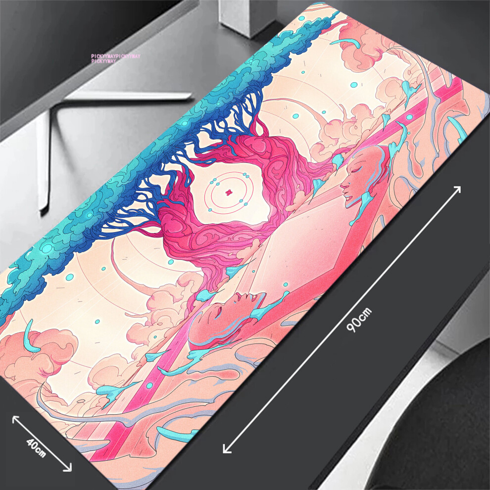 (A- 550X1000x3mm) Bright Colors Mouse Pads Gaming Mousepad Gamer Mouse Mat Keyboard Mats Desk Pad Chinese Style Mousepads Xxl 90X40cm For Light/Yellow 4855358049241