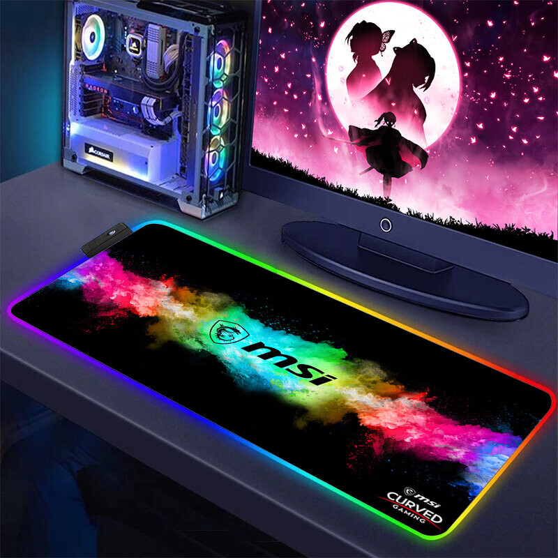 (a-CC000241 RGB300x350x3mm) Gaming Computer Rgb Mouse Pad Msi logo Pc ...