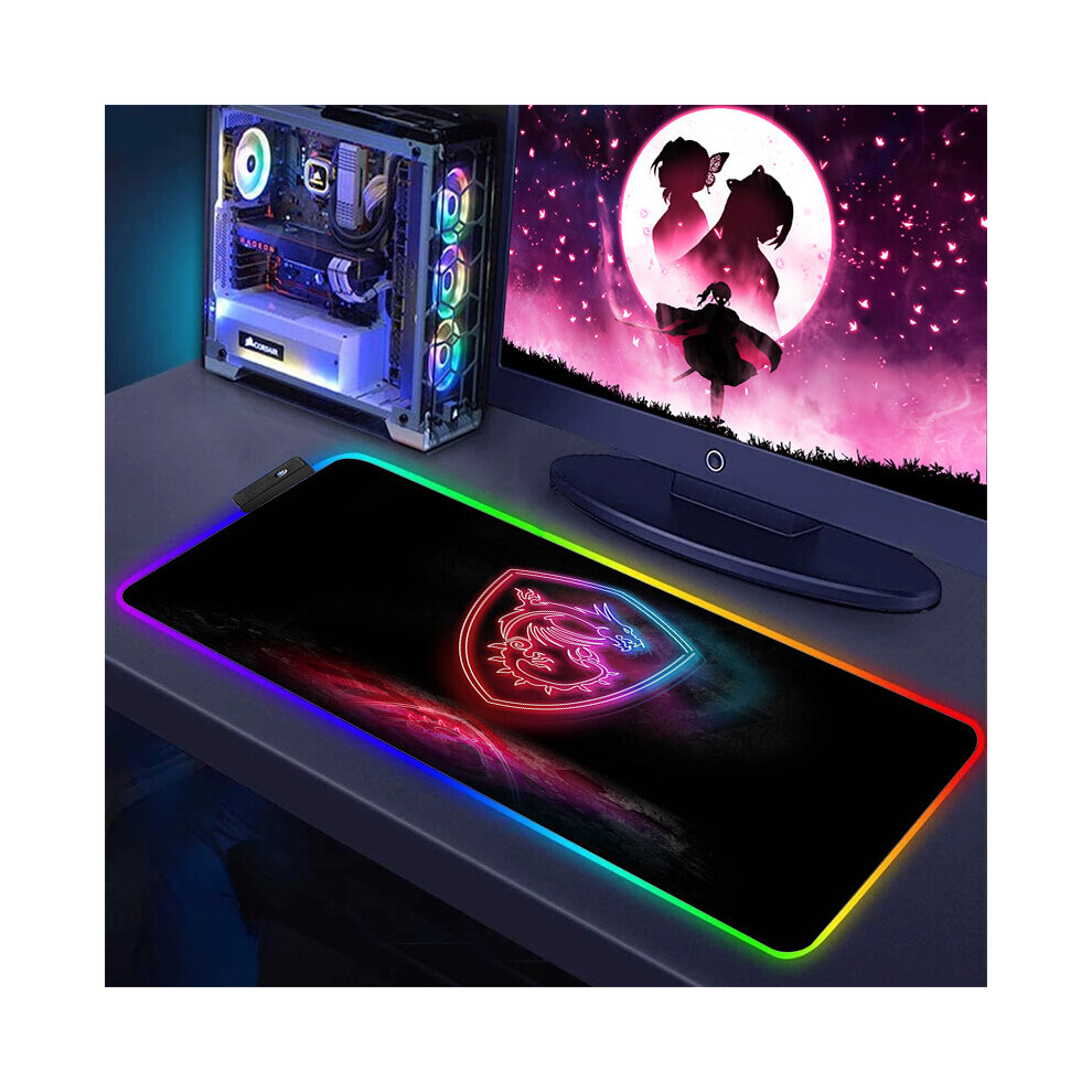 (A-Mh000469 Rgb250x350x3mm) Gaming Computer Rgb Mouse Pad Msi Logo Pc Gamer Laptop Large Mousepad Big Backlight Keyboard Mat Xxl Table Mat Backlit Mau 4855357858271