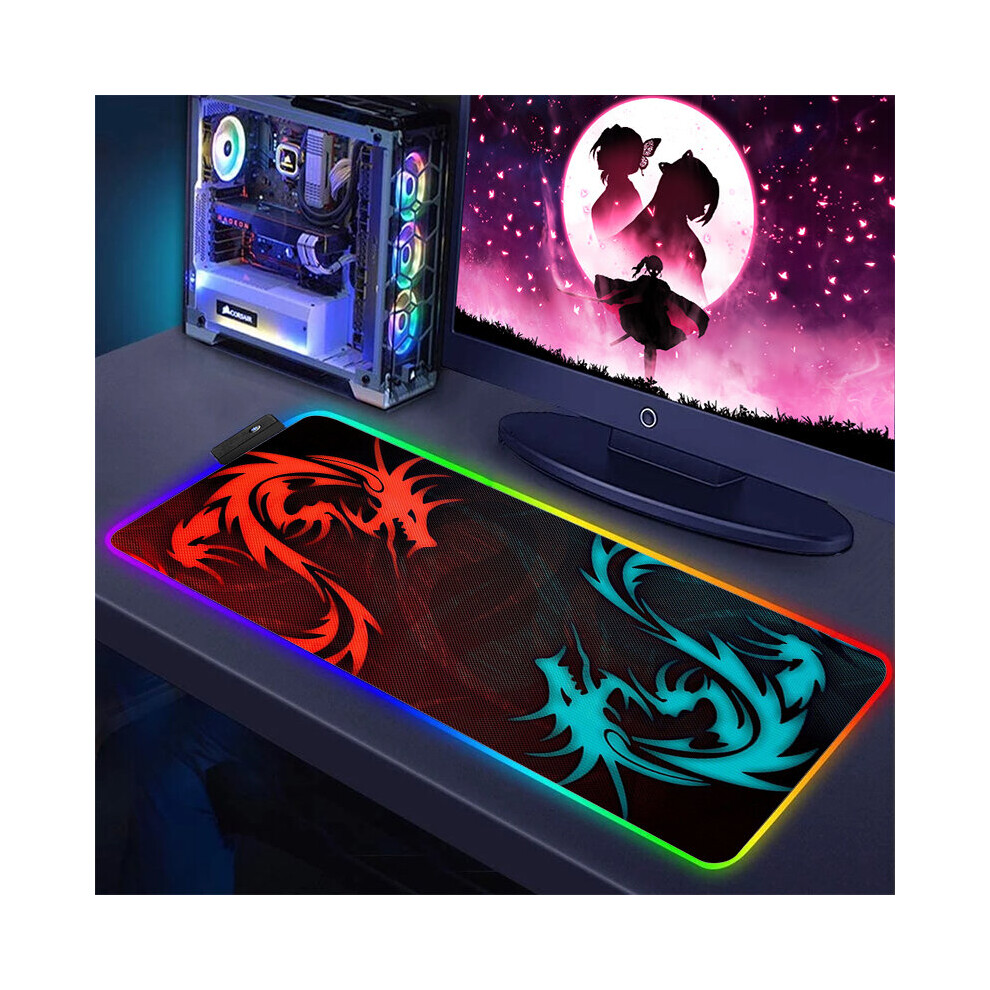 (A-Mh000473 Rgb300x600x3mm) Gaming Computer Rgb Mouse Pad Msi Logo Pc Gamer Laptop Large Mousepad Big Backlight Keyboard Mat Xxl Table Mat Backlit Mau 4855357858387