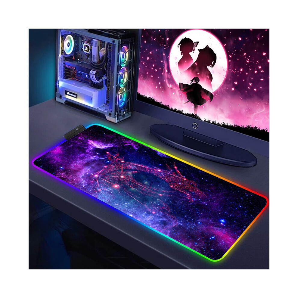 (A-Fh006582 Rgb350x600x3mm) Gaming Computer Rgb Mouse Pad Msi Logo Pc Gamer Laptop Large Mousepad Big Backlight Keyboard Mat Xxl Table Mat Backlit Mau 4855357856987
