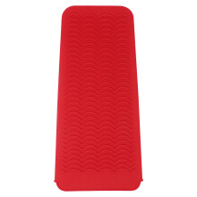 (a-Red) Curler Silicone Mat Heat Resistant Curling Iron Pouch Hair Straightener Pad Hot Hair Tool Red
