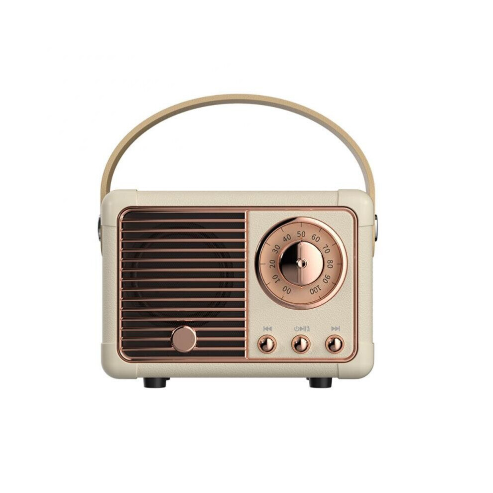 Photos - Radio / Clock  RYRA Mini Portable Creative retro radio bluetooth speaker portable gift mobile phone subwoofer nostalgic usb(a-Sweet White)
