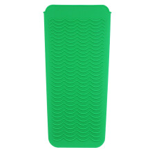 (a-Green) Curler Silicone Mat Heat Resistant Curling Iron Pouch Hair Straightener Pad Hot Hair Tool Red