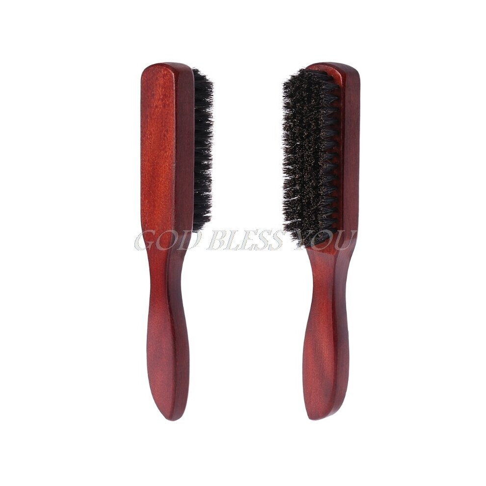 Dechoicelife Unisex Hair Brush Wood Handle Boar Bristle Beard Comb Styling Detangling Straightening