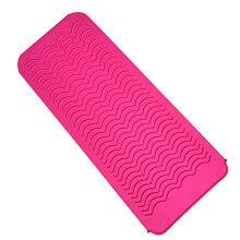 (a-Rose Red) Curler Silicone Mat Heat Resistant Curling Iron Pouch Hair Straightener Pad Hot Hair Tool Red