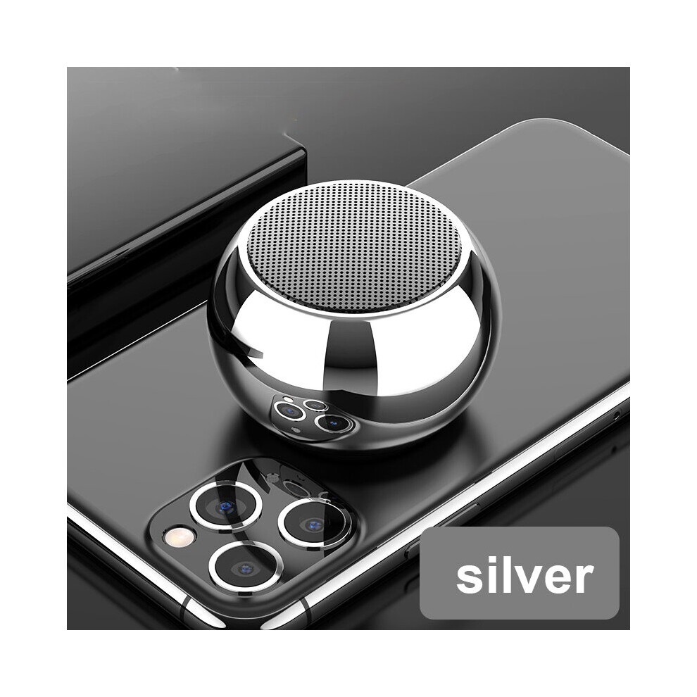 (A-) Mini Bluetooth Speaker Box Caixa De Som Bluetooth 5.0 Small Steel Cannon Wireless Bt Speaker Hifi Stereo Sound Silver 4851195403550