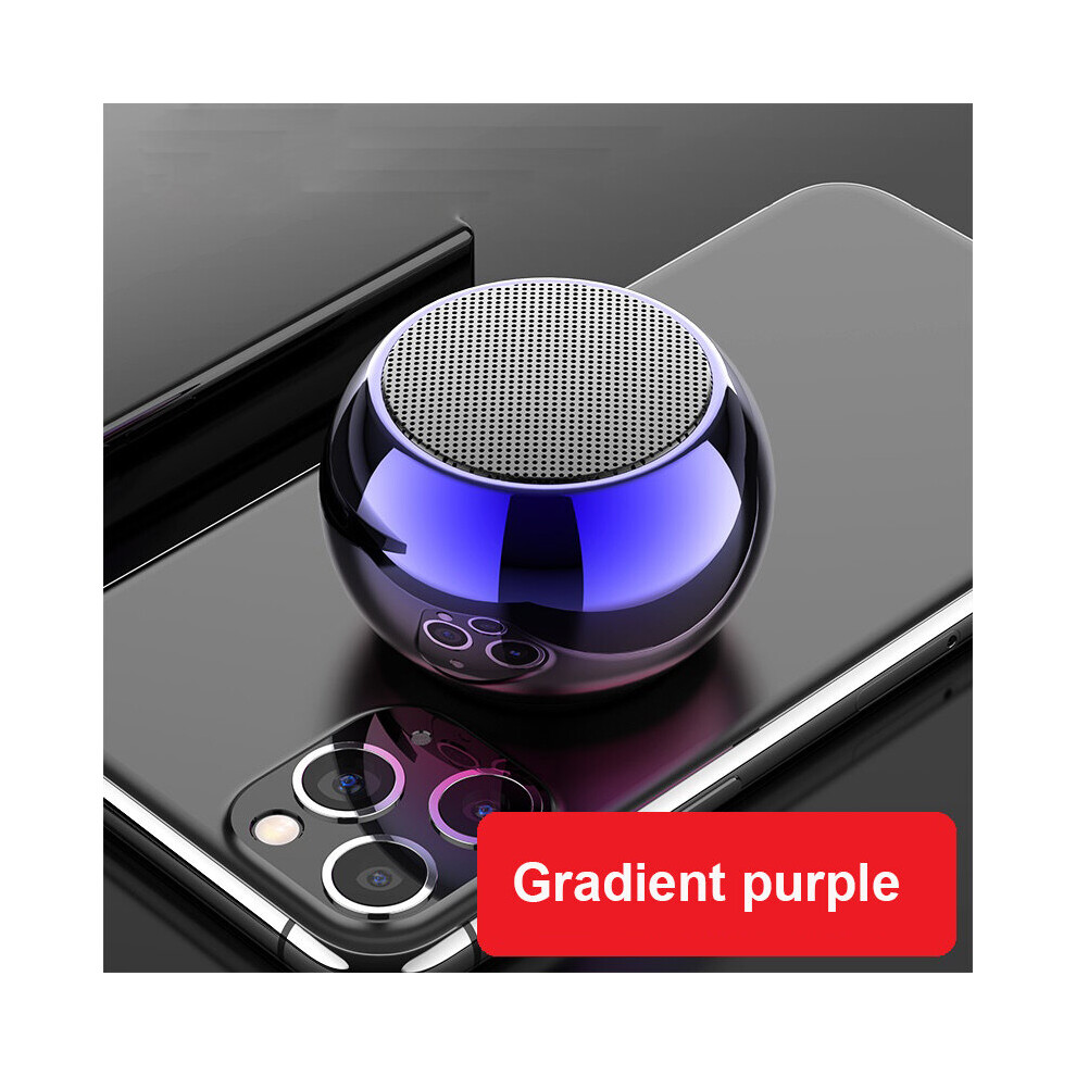 (A-Gradient ) Mini Bluetooth Speaker Box Caixa De Som Bluetooth 5.0 Small Steel Cannon Wireless Bt Speaker Hifi Stereo Sound Purple 4851195403536