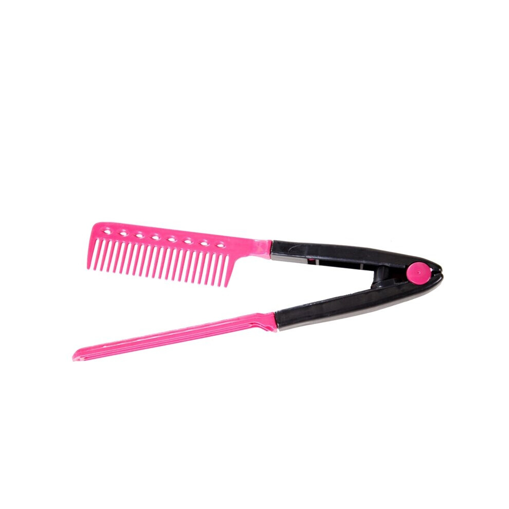 Dechoicelife Unisex Hair Straightening Comb Haircut Anti-Static V Shape Combs Clip Clamp Hairdressing Styling Tools For Women Girls