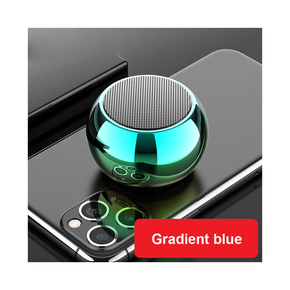 (A-Gradient ) Mini Tooth Speaker Box Caixa De Som Tooth 5.0 Small Steel Cannon Wireless Bt Speaker Hifi Stereo Sound Blue 4851195403512