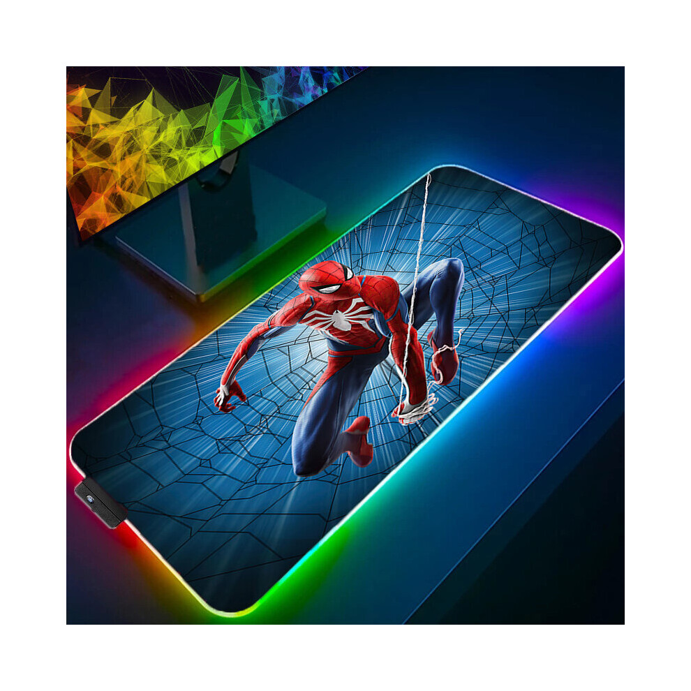 (A-Spider Man (51) 600X300x3mm) Iron Man Marvel Spider Rgb Mouse Pad Gamers Decoracion Computer Keyboard Desk Mat Led Gaming Accessories Pc Gamer Mous 4855357977712