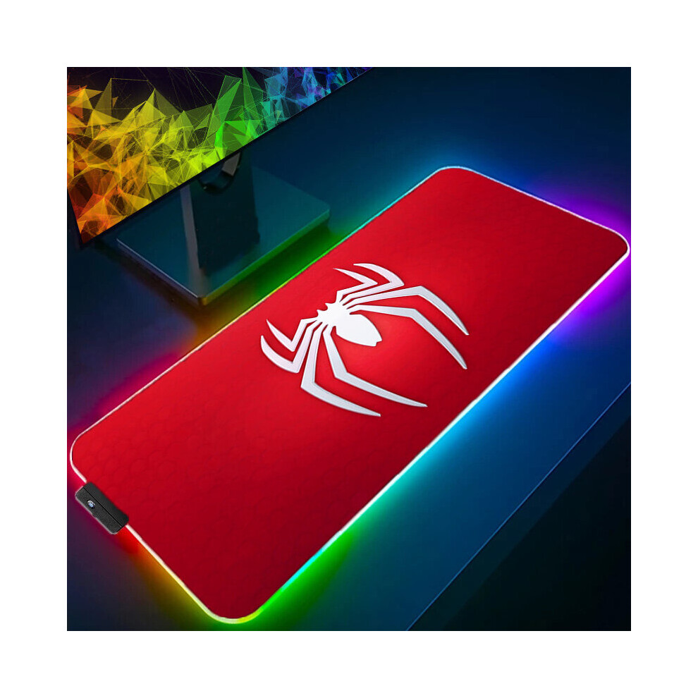 (A-Spider-Man (11) 600X300x3mm) Iron Man Marvel Spider Rgb Mouse Pad Gamers Decoracion Computer Keyboard Desk Mat Led Gaming Accessories Pc Gamer Mous 4855357977958