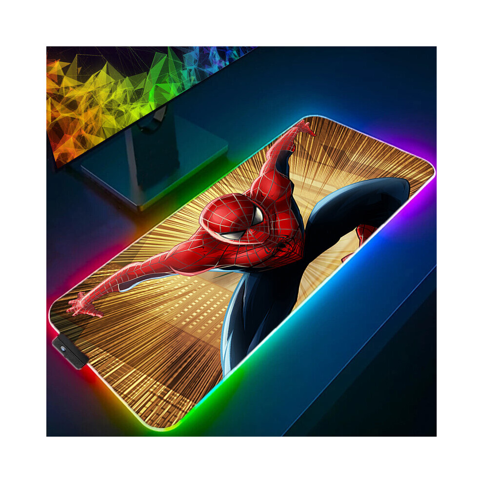 (A-Spider Man (54) 600X300x3mm) Iron Man Marvel Spider Rgb Mouse Pad Gamers Decoracion Computer Keyboard Desk Mat Led Gaming Accessories Pc Gamer Mous 4855357977835
