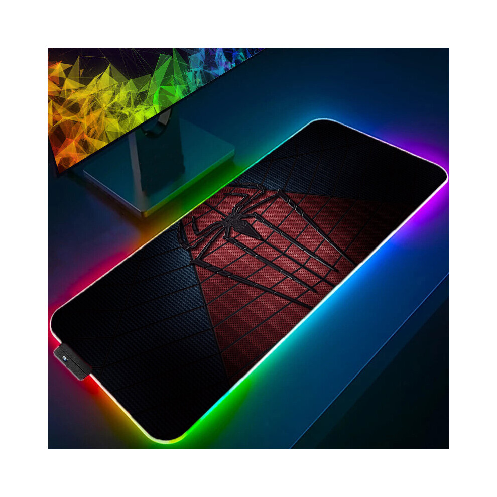 (A-Spider Man (11) 700X300x3mm) Iron Man Marvel Spider Rgb Mouse Pad Gamers Decoracion Computer Keyboard Desk Mat Led Gaming Accessories Pc Gamer Mous 4855357977361
