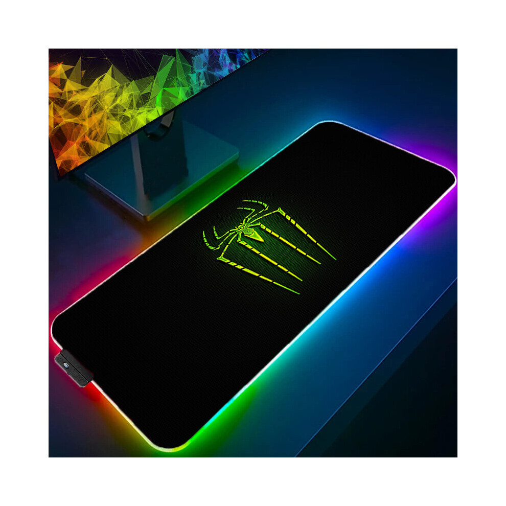 (A-Spider-Man (14) 900X400x3mm) Iron Man Marvel Spider Rgb Mouse Pad Gamers Decoracion Computer Keyboard Desk Mat Led Gaming Accessories Pc Gamer Mous 4855357978108