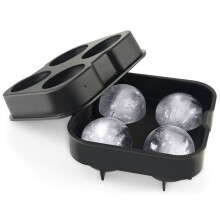 Cocktail Whiskey Ice Ball Maker Ice Cube Trays 4 Large Silicone Ice Mold Maker Kitchen Bar Counter Accessories