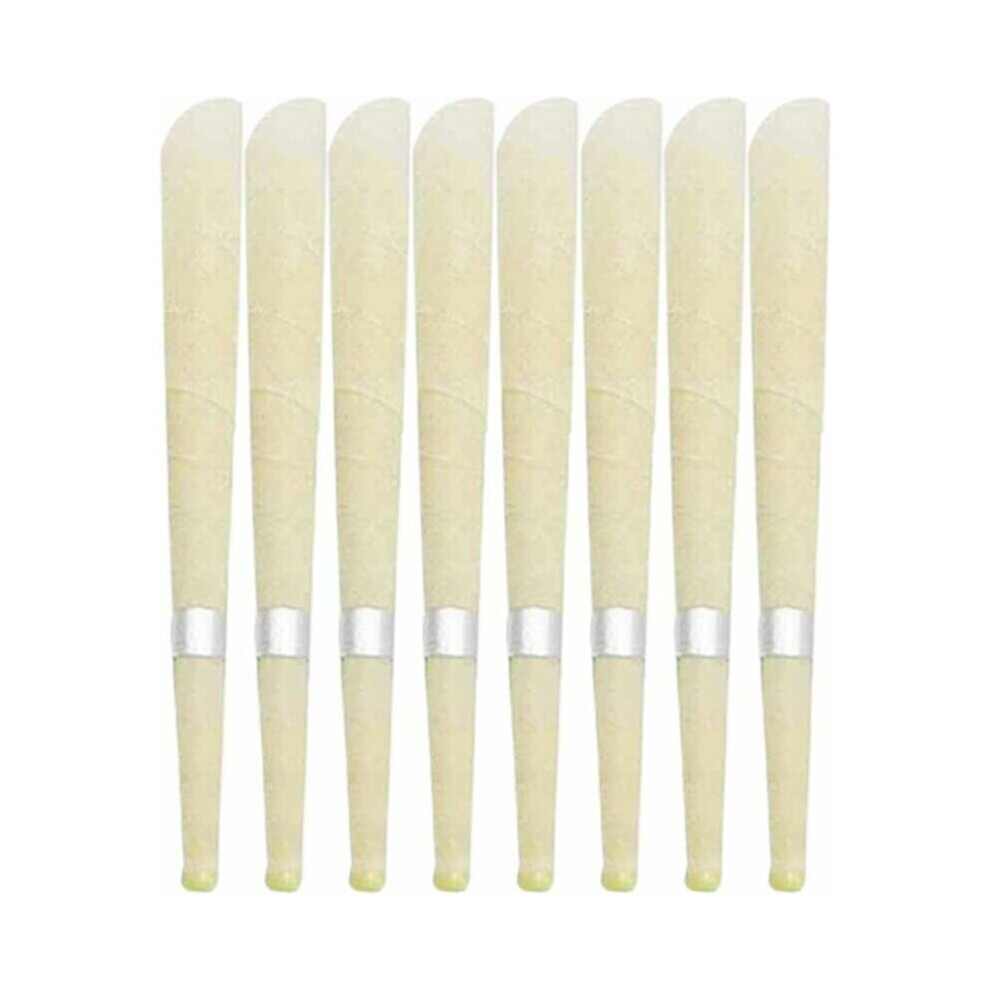 Natural Beeswax Candle Holders Therapy Pure Beeswax Ear Wax Candle Kit (8 Ear Candles with 4 Ear Protection Discs)