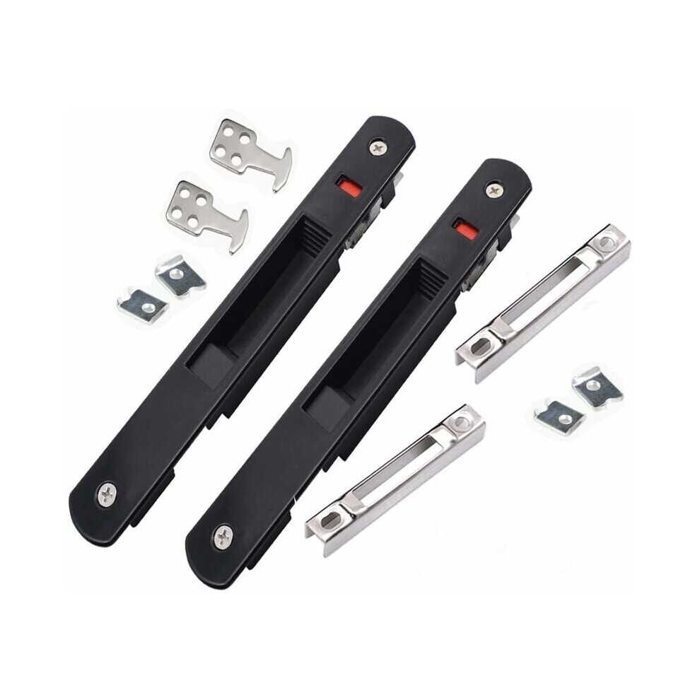 Sliding Bay Lock Latch - Modern Single Sided Movable Door Window Hook Lock for Home Sliding Bay Door Lock, 2Pcs