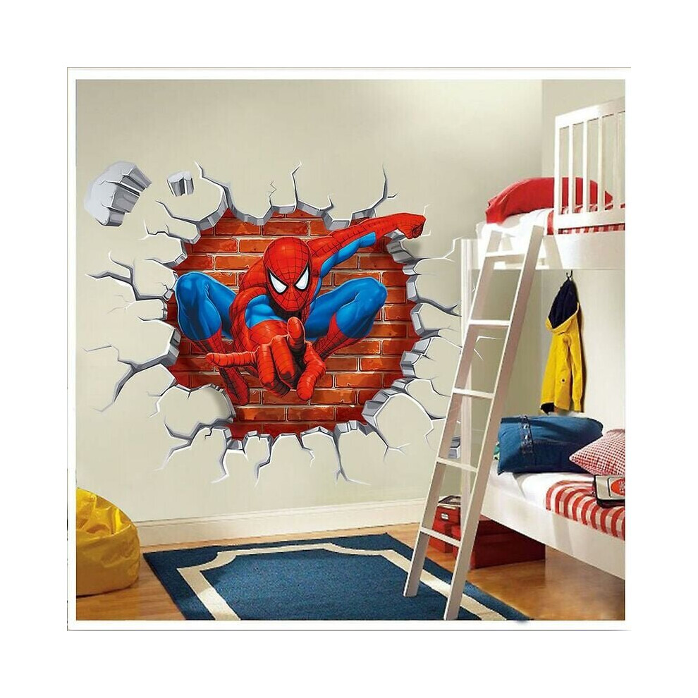 3d cartoon Spiderman wall stickers super heroes for boys kids rooms