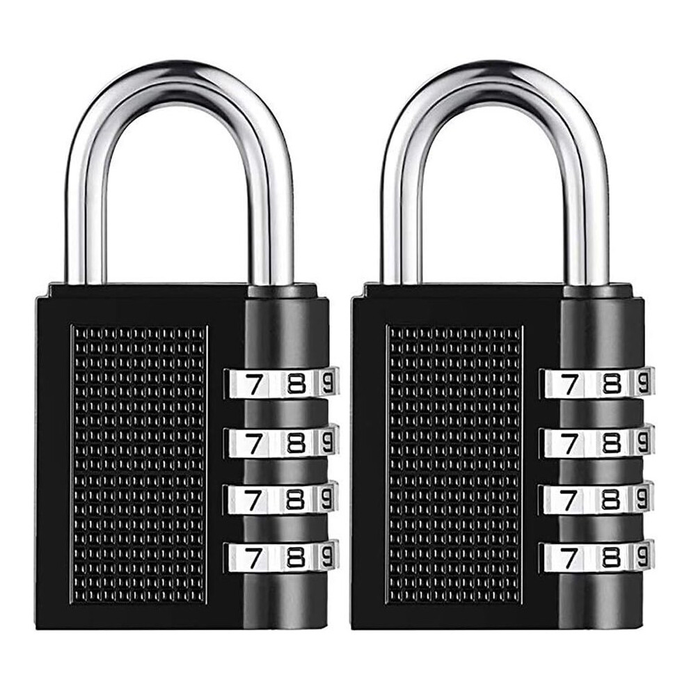 Heavy Duty 4 Digit Combination Padlock with Resettable Combination Padlock for School, Gym, Outdoors, Shed, Hasp, Closet Door - 2 Pack (Short Shackle)-image-OPC-PC557JF-NEW